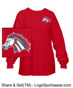 Red NTX Mustangs Football Pullover Design Zoom